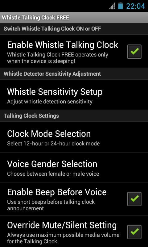 Whistle Talking Clock FREE