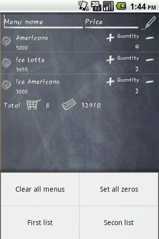 Order list : Counting app