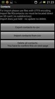 Import Contacts Export Contact