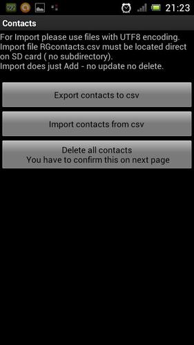 Import Contacts Export Contact