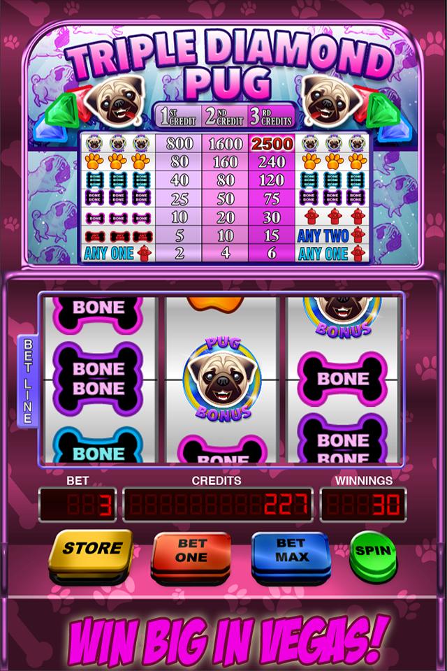 Triple Diamond Pug Slots FREE