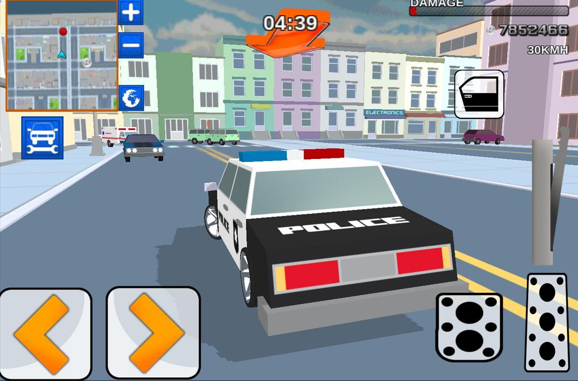 Blocky Cop Craft Running Thief