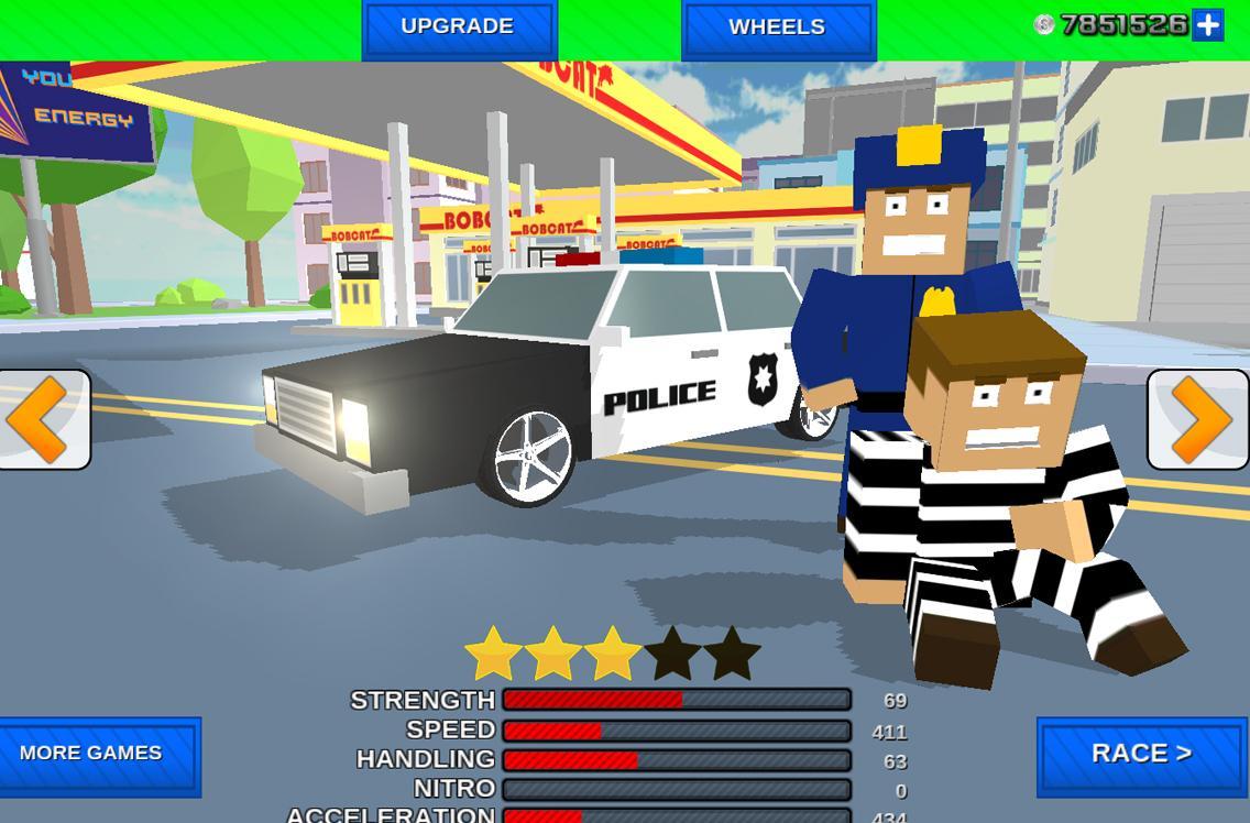 Blocky Cop Craft Running Thief