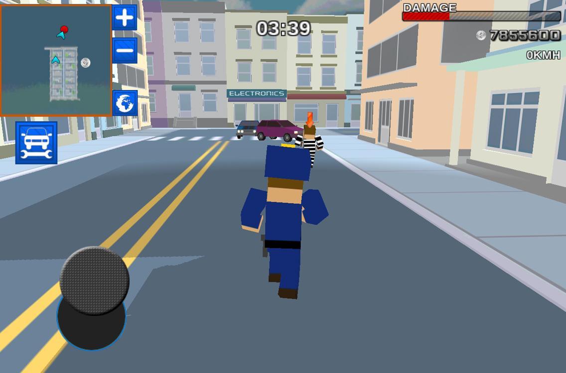 Blocky Cop Craft Running Thief