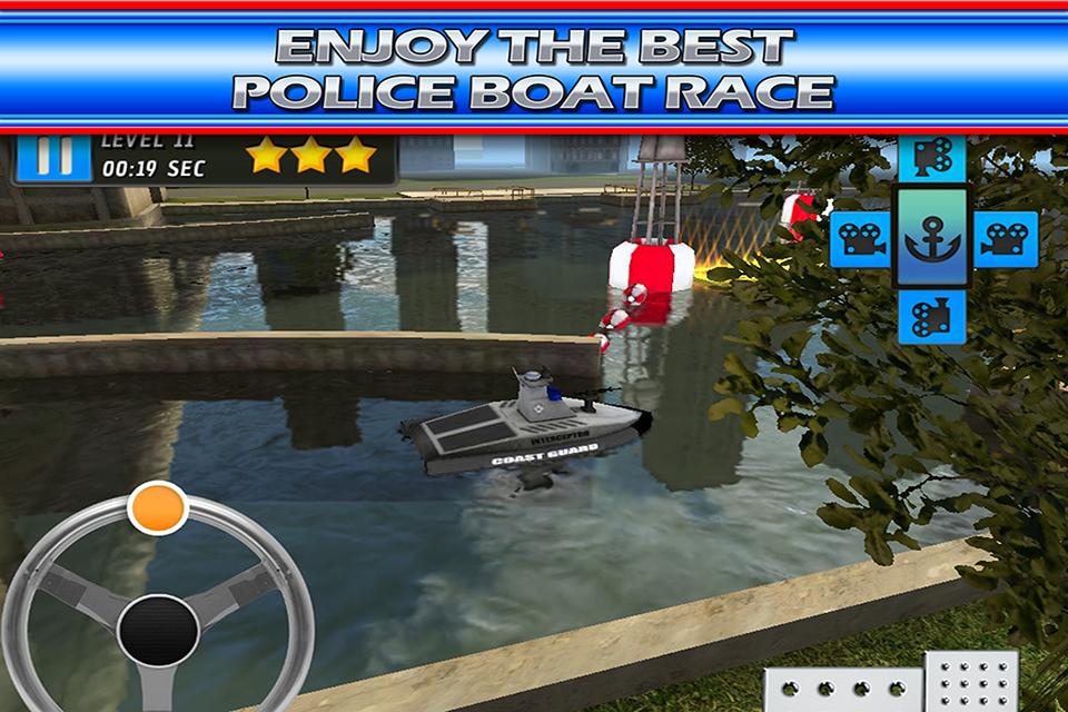 Police Boat Parking : 3D Race