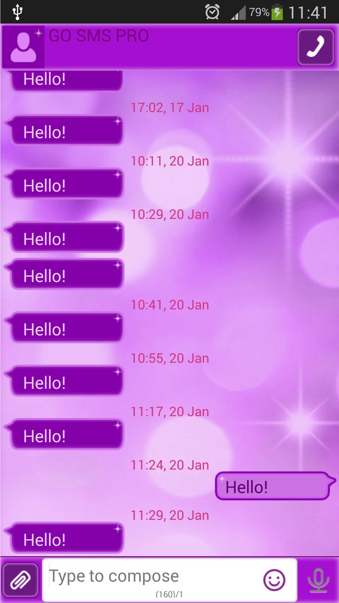 GO SMS Purple Glow