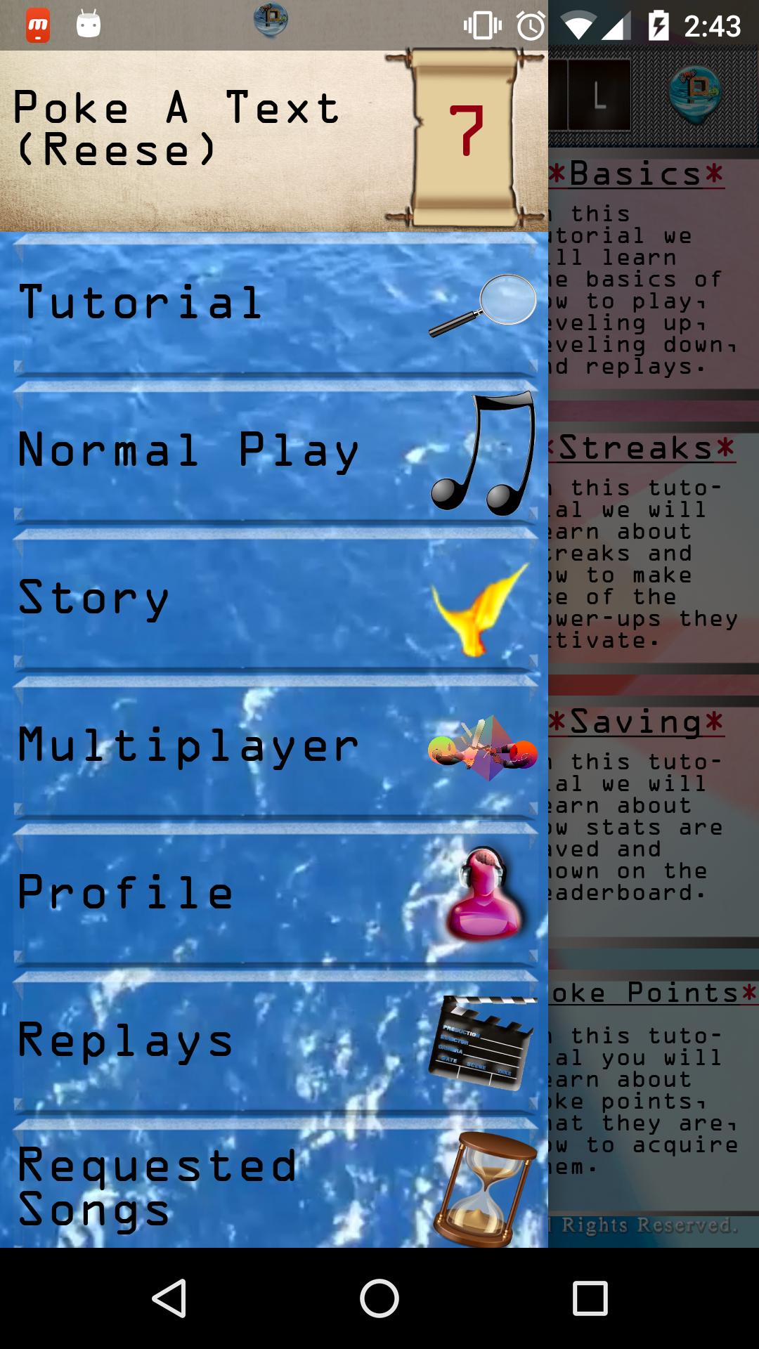 Poke A Text: Text / Music game