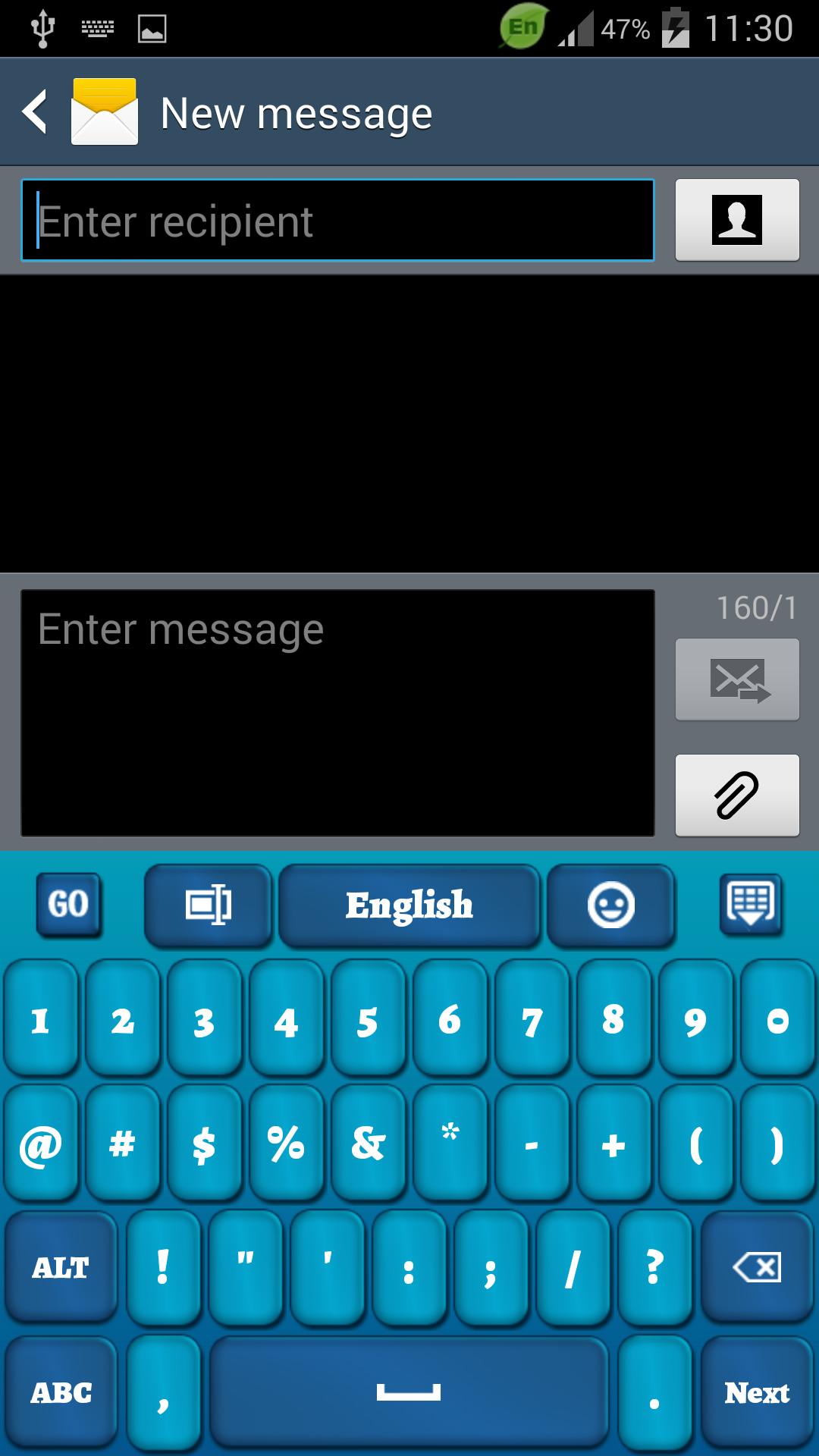 Blue Keyboard for Smartphone