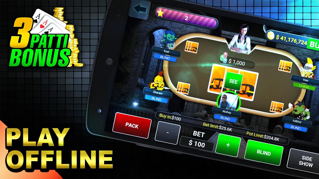 Teen Patti Bonus(Offline Game)