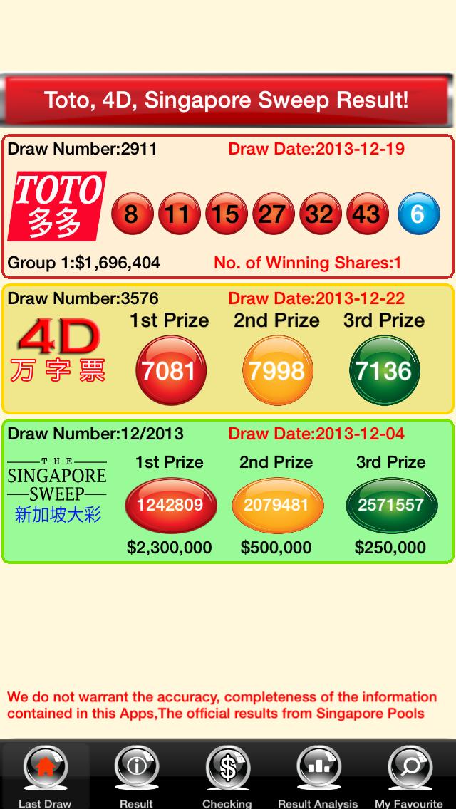 4D, TOTO, Singapore Sweep Live