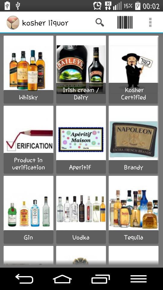 Kosher Liquor List