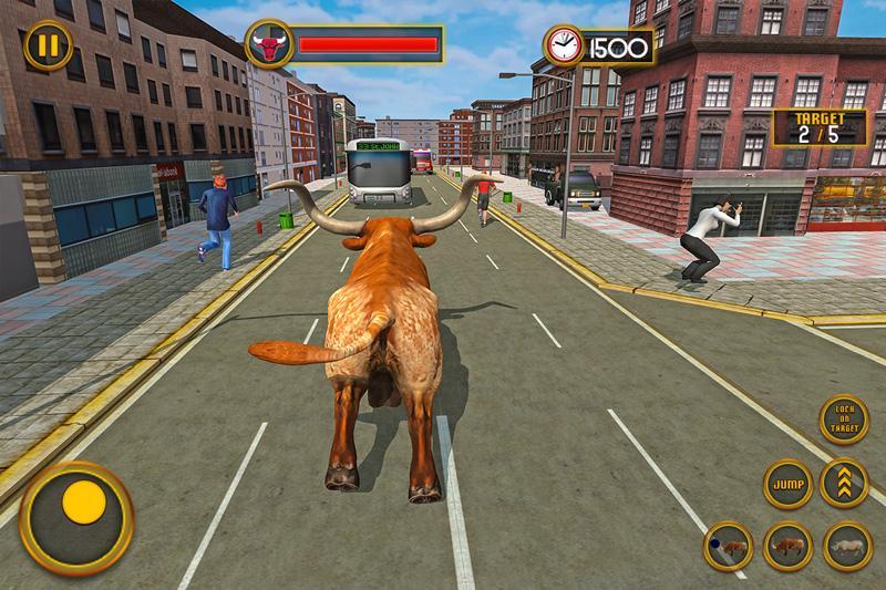 Wild Bull City Attack: Bull Simulator Games