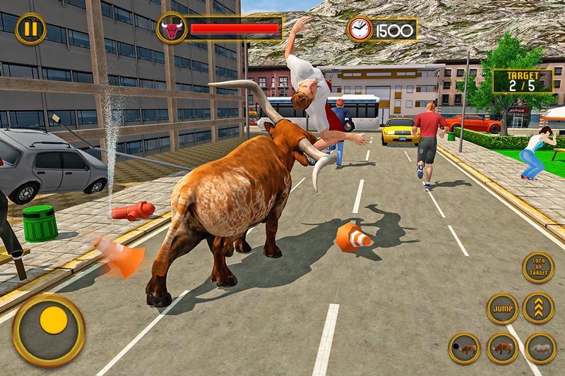 Wild Bull City Attack: Bull Simulator Games