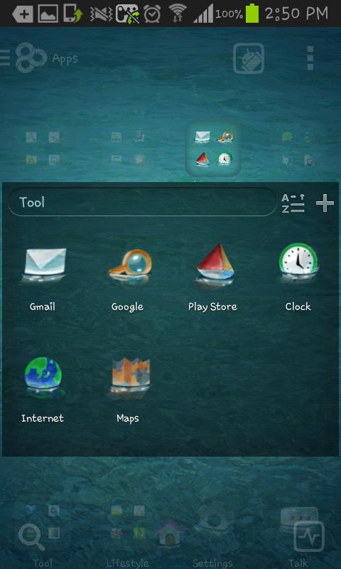 on the sea go launcher theme