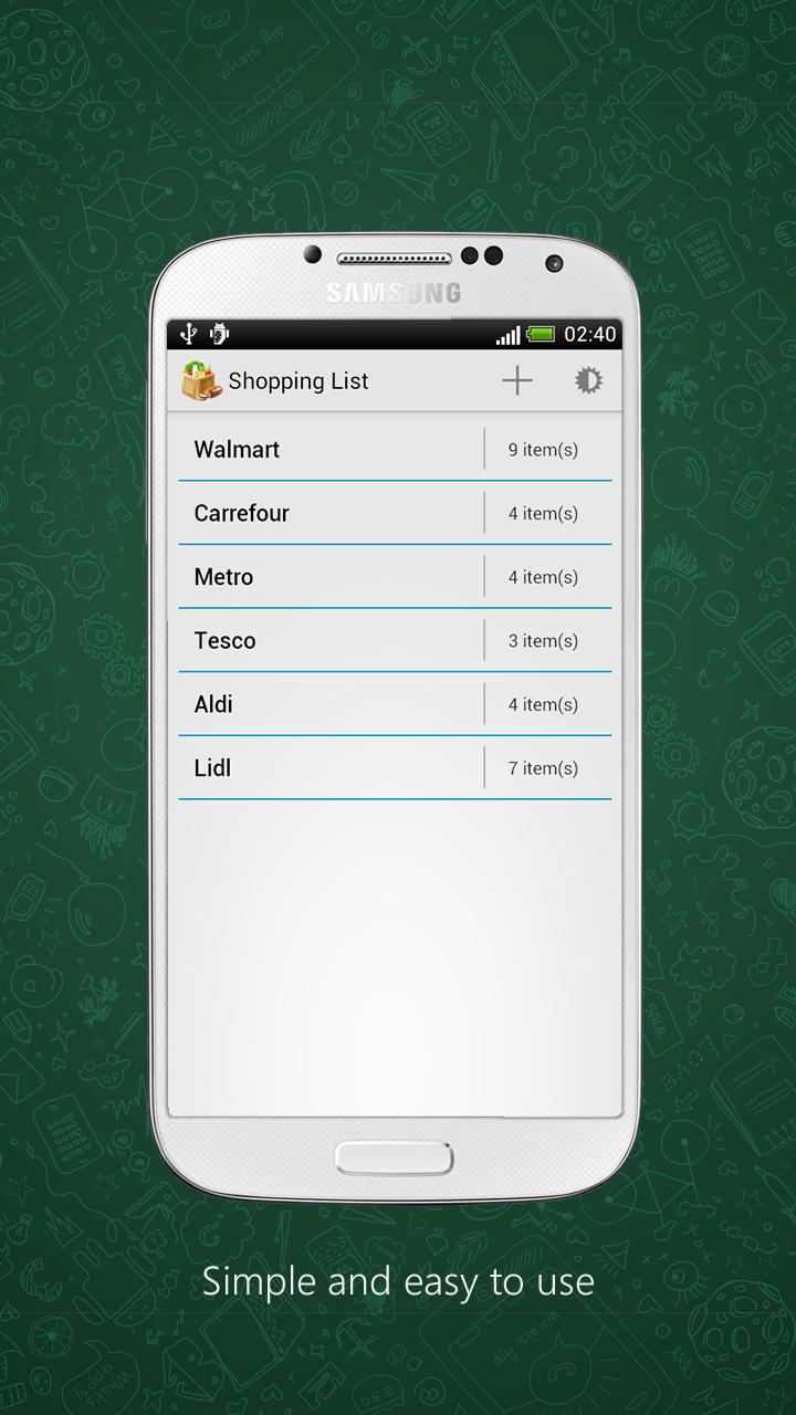 Easy Shopping List