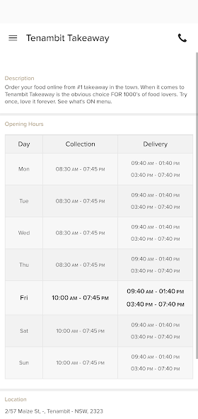 Tenambit Takeaway