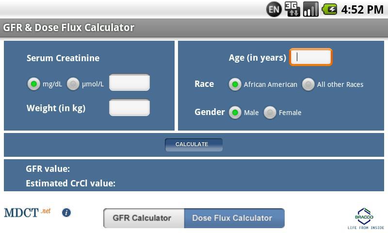 GFR & Dose Flux Calculator