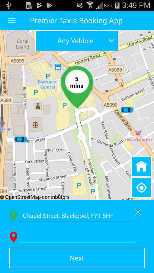 Premier Taxis Booking App