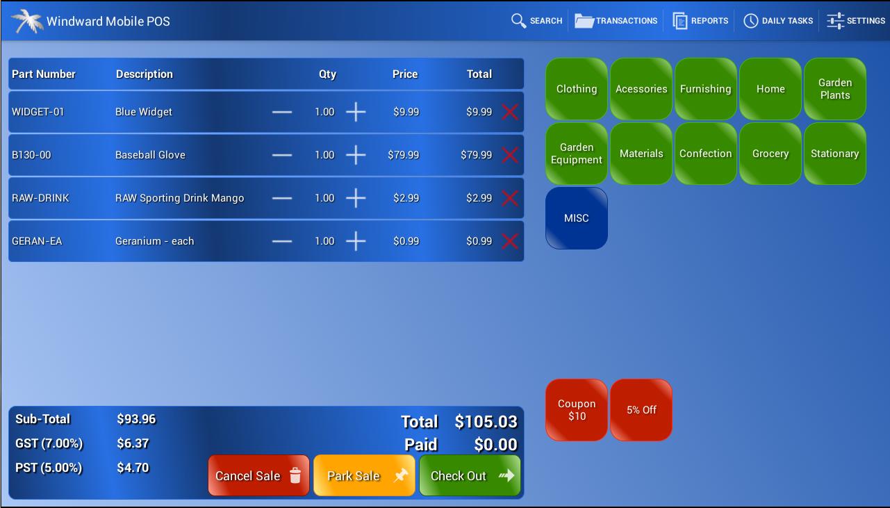 Windward Mobile POS Trial