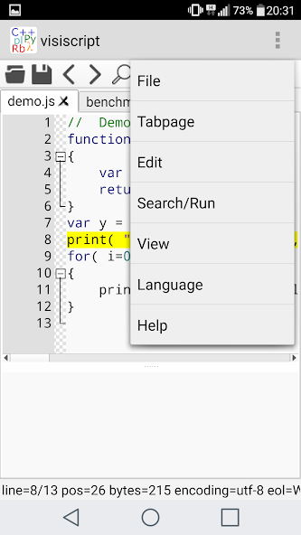 VisiScript Text Editor