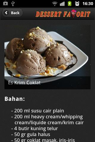 Menu Dessert Favorit