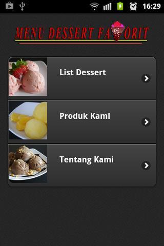 Menu Dessert Favorit