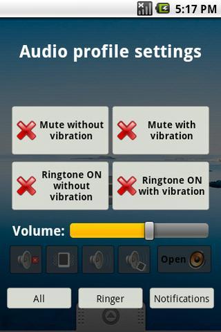Quick audio settings