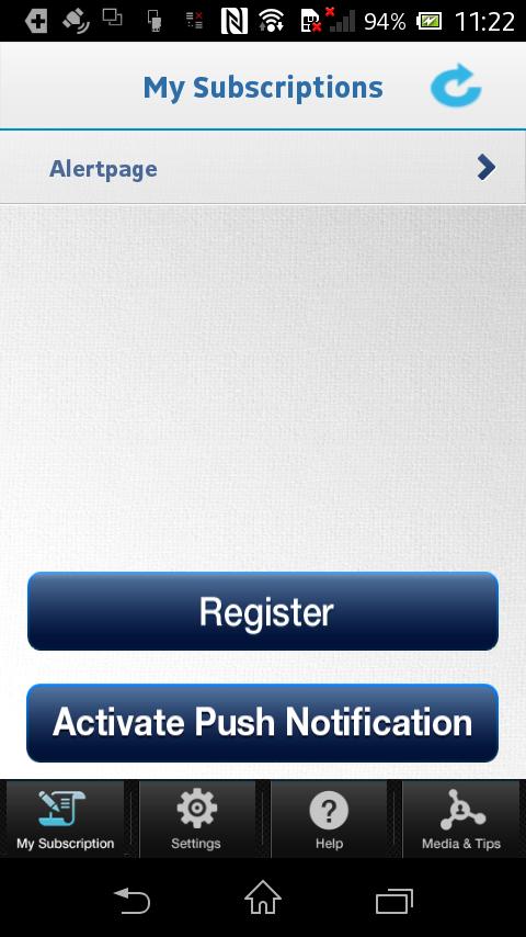 Alertpage Mobile