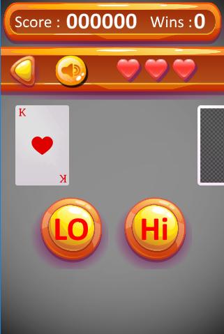 Hi-Lo Card Fast game