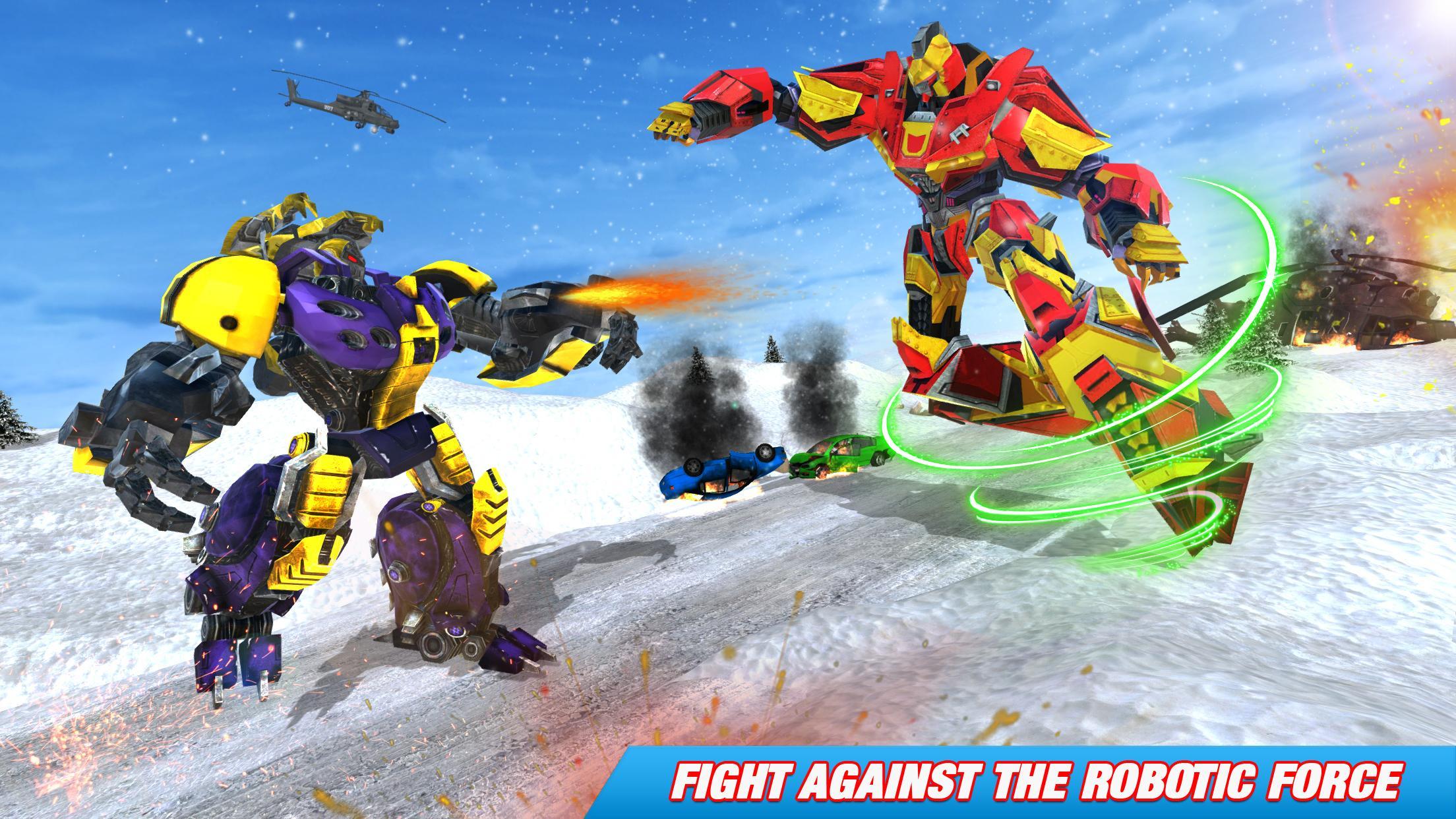 Snow Excavator Robot Car Games