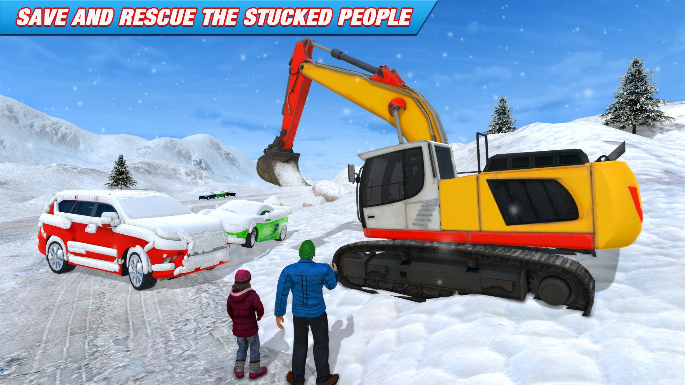 Snow Excavator Robot Car Games