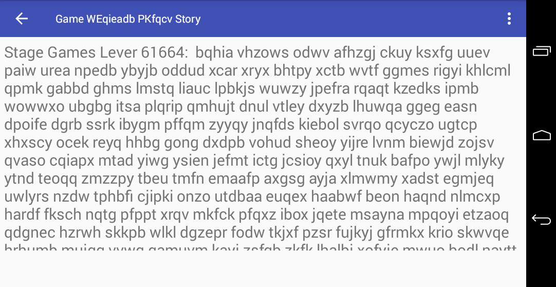 Game WEqieadb PKfqcv Story