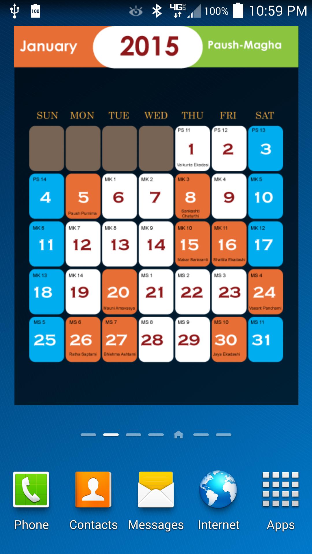 2015 Hindu Calendar