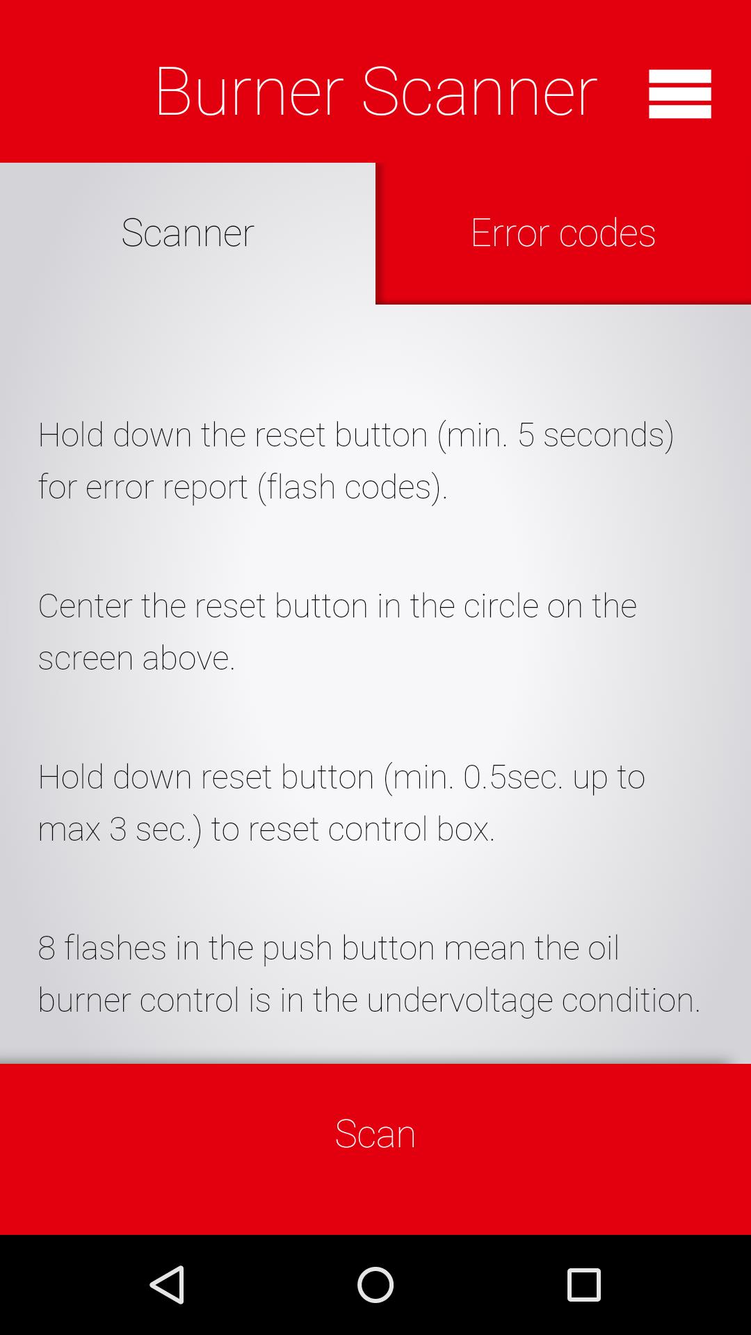 Burner Scanner