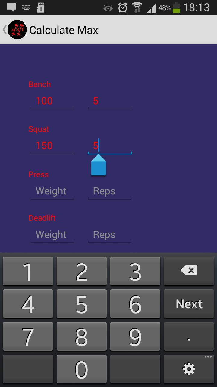 5-3-1 Calculator
