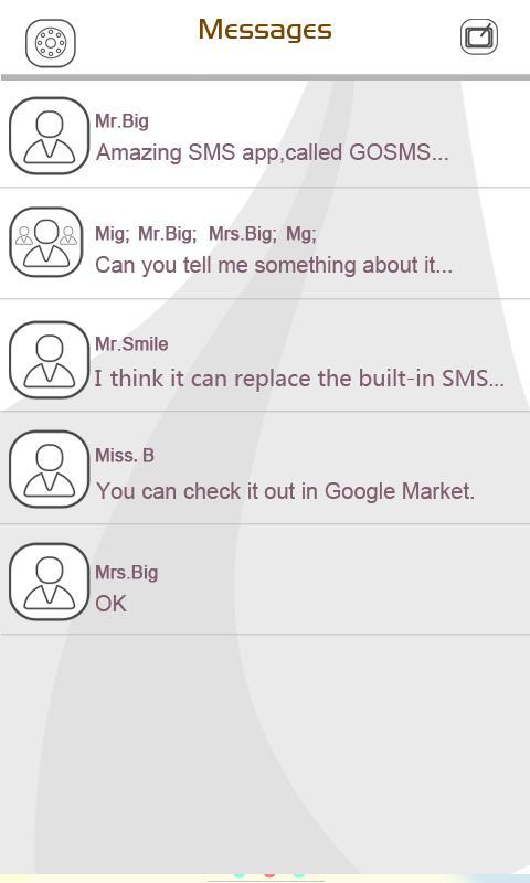 ZLINES GO SMS Theme