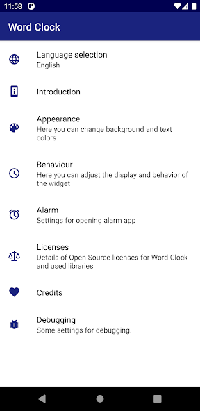 Word Clock Widget