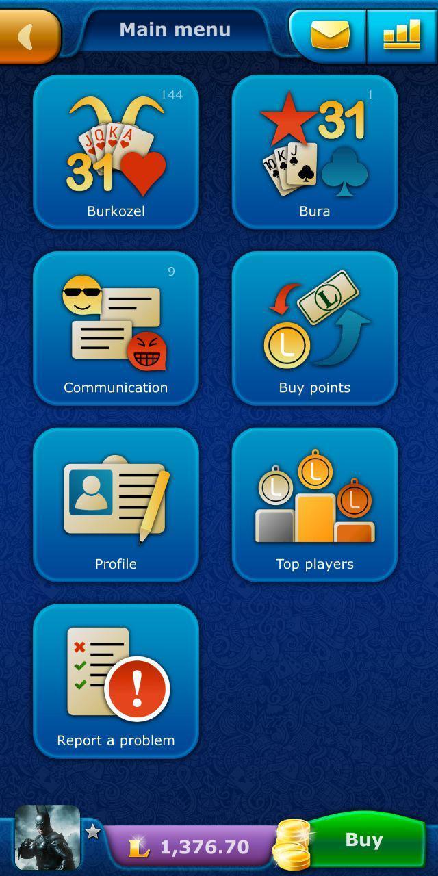 Bura and Burkozel LiveGames - online card game