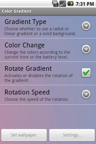 Color Gradient Live Wallpaper