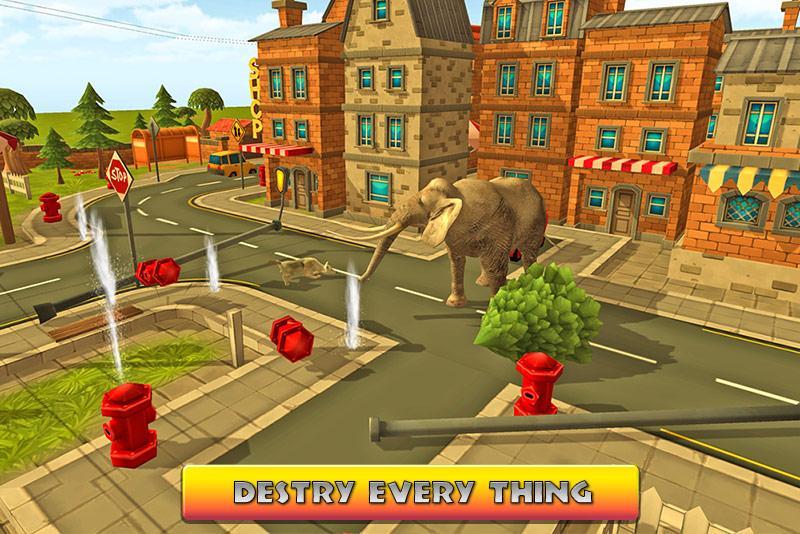 3D Wild Elephant - City Rampage