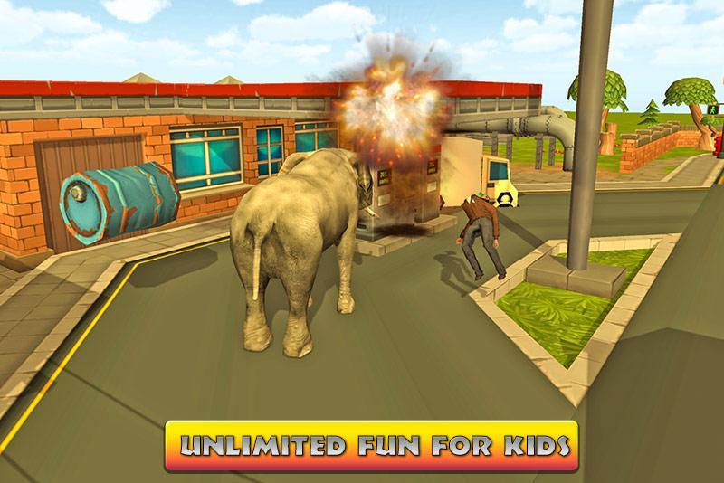 3D Wild Elephant - City Rampage