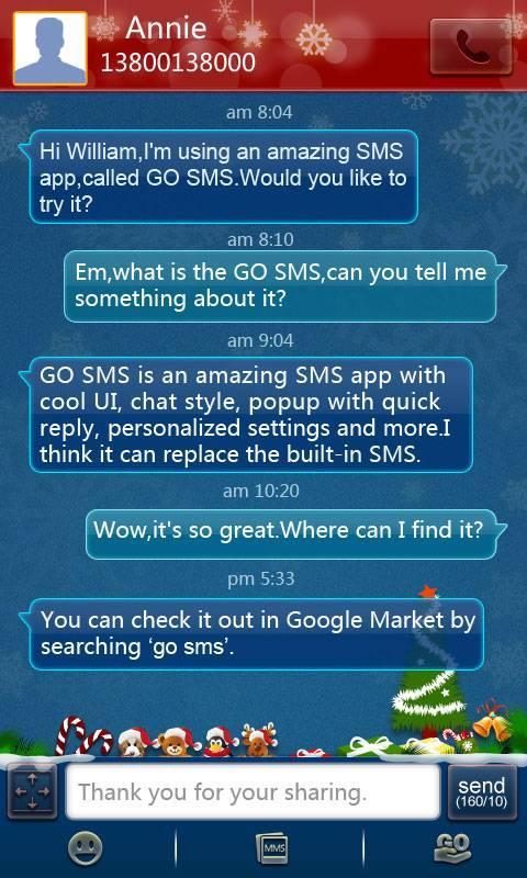 GO SMS Pro Merry Christmas The