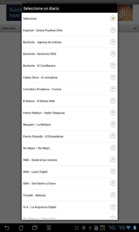 Newspapers from the Patagonia