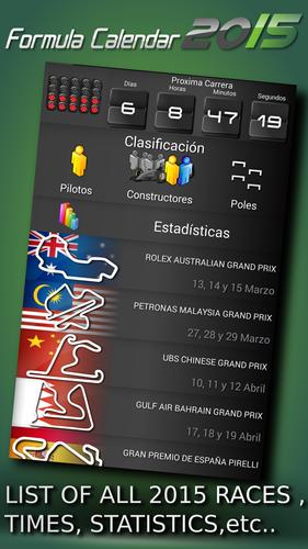 Formula Calendar 2015 Free