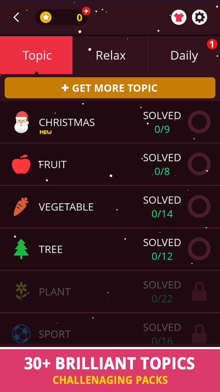 Xmas Topic For Word Search