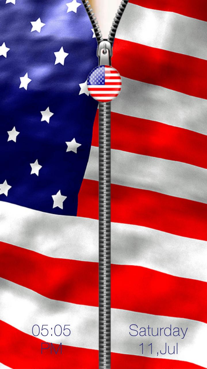 American Flag Zipper Lock