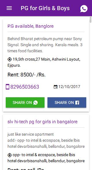 pg and roommates in bangalore | Broker free app