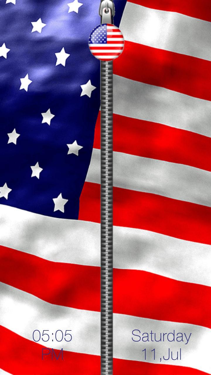 American Flag Zipper Lock