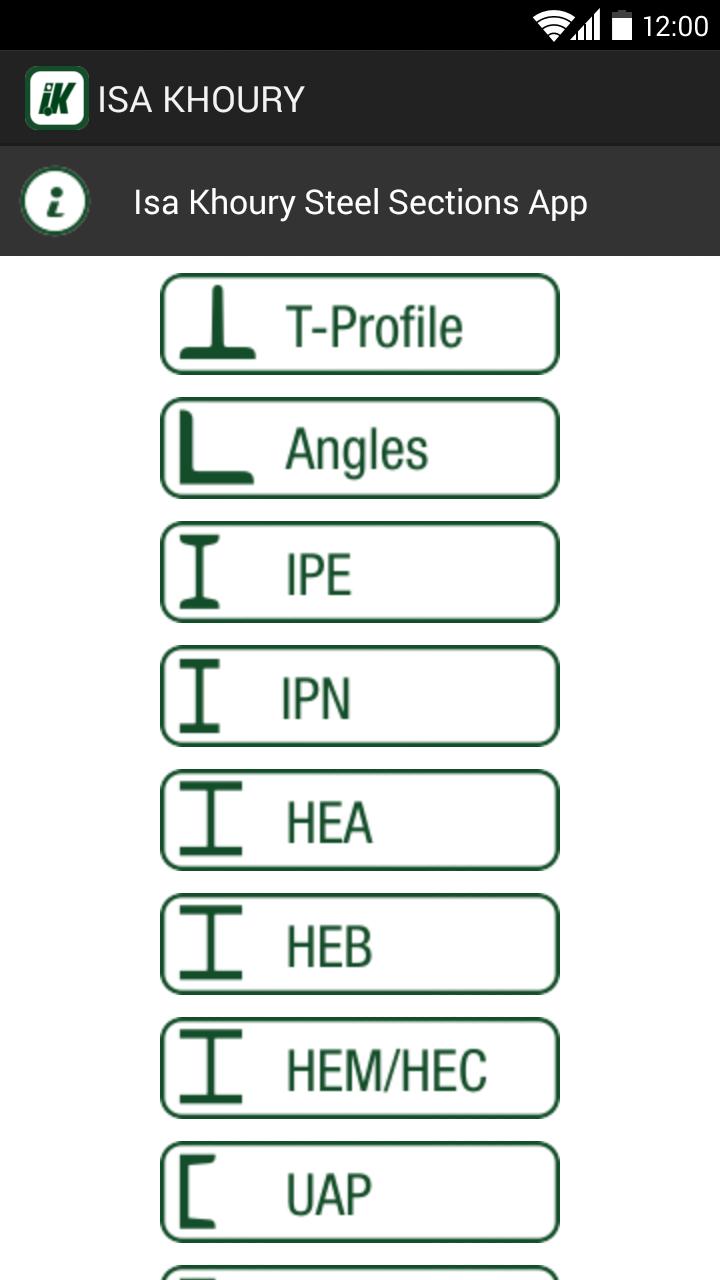 ISA KHOURY Steel Sections App