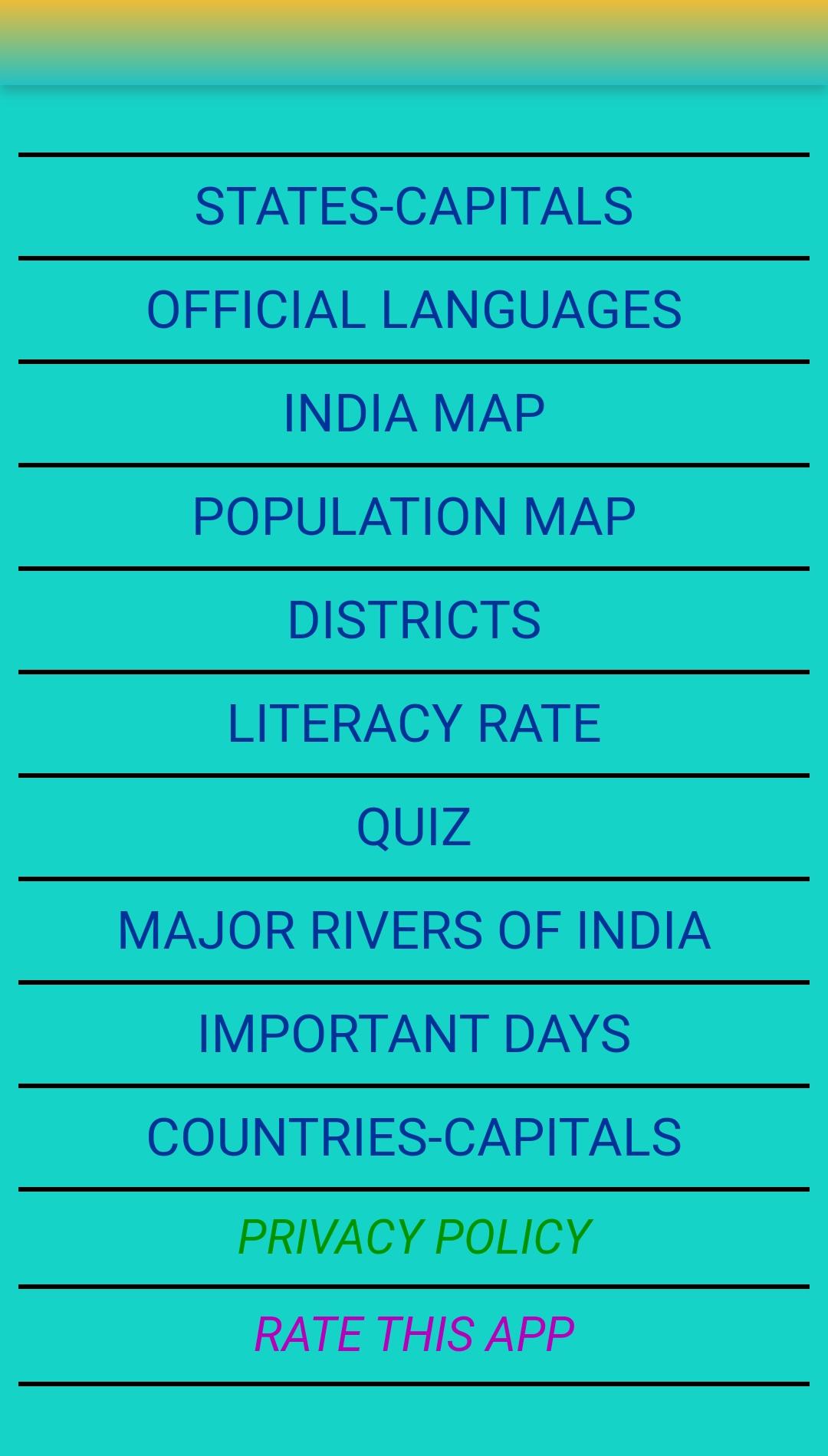 India Map & Capitals